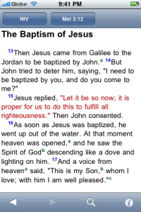 Red Letters Verses in BibleReader are formatted well and include links to footnotes.